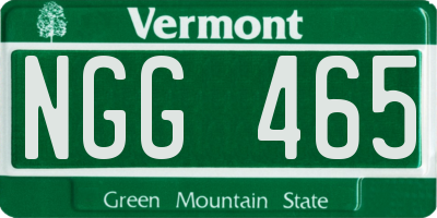 VT license plate NGG465