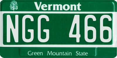 VT license plate NGG466
