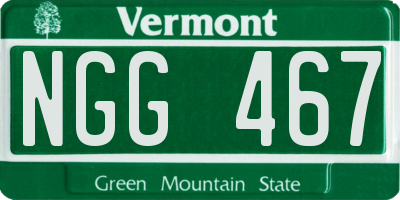 VT license plate NGG467