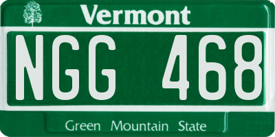 VT license plate NGG468
