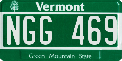 VT license plate NGG469