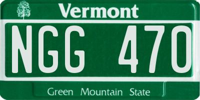 VT license plate NGG470