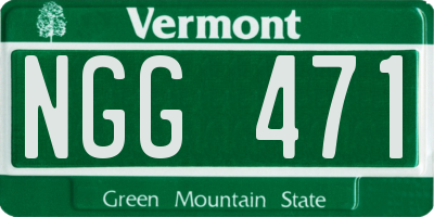 VT license plate NGG471