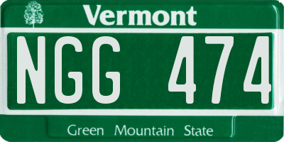 VT license plate NGG474