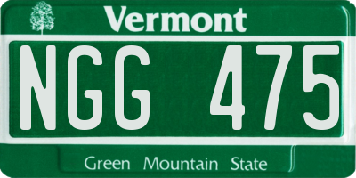VT license plate NGG475