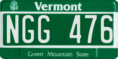 VT license plate NGG476