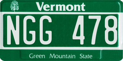 VT license plate NGG478