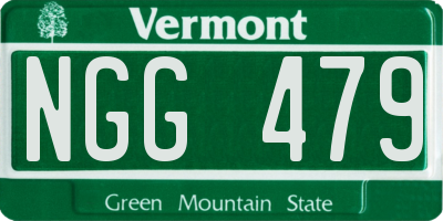VT license plate NGG479