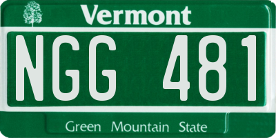 VT license plate NGG481