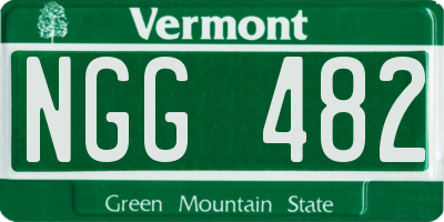 VT license plate NGG482