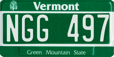 VT license plate NGG497