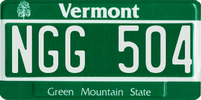 VT license plate NGG504