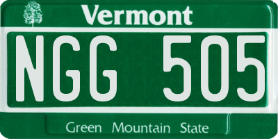 VT license plate NGG505