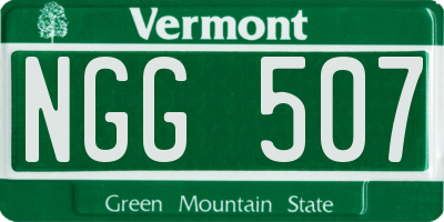 VT license plate NGG507