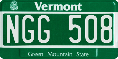 VT license plate NGG508