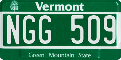 VT license plate NGG509