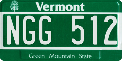 VT license plate NGG512