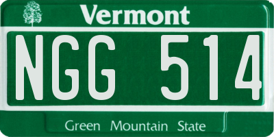 VT license plate NGG514