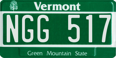 VT license plate NGG517