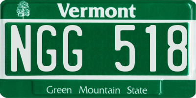 VT license plate NGG518