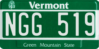 VT license plate NGG519
