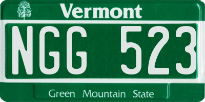VT license plate NGG523