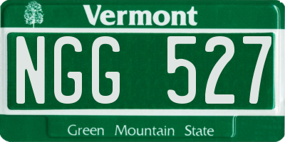 VT license plate NGG527