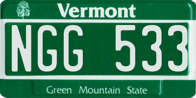 VT license plate NGG533