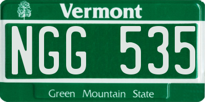 VT license plate NGG535