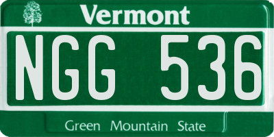 VT license plate NGG536