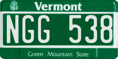 VT license plate NGG538