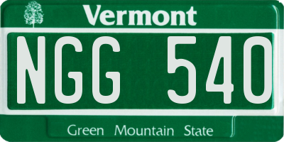 VT license plate NGG540