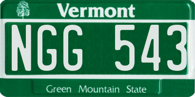 VT license plate NGG543