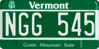 VT license plate NGG545