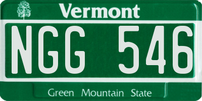 VT license plate NGG546