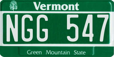 VT license plate NGG547
