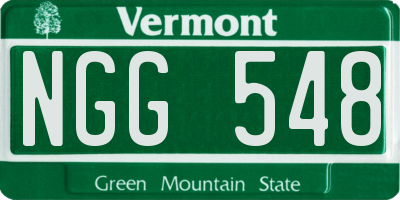 VT license plate NGG548