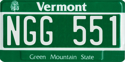 VT license plate NGG551