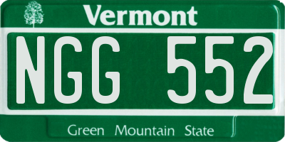 VT license plate NGG552