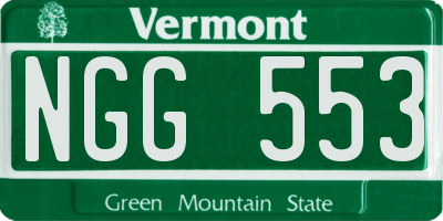 VT license plate NGG553
