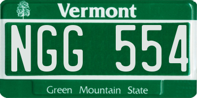 VT license plate NGG554