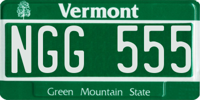 VT license plate NGG555