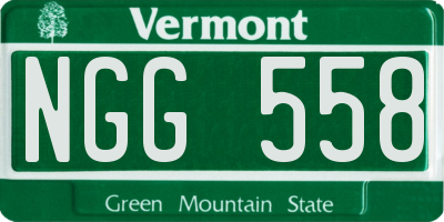 VT license plate NGG558