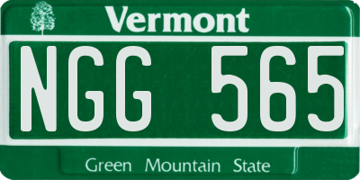 VT license plate NGG565