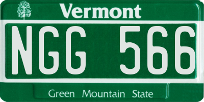 VT license plate NGG566