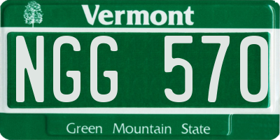 VT license plate NGG570