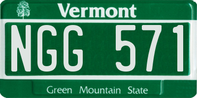 VT license plate NGG571
