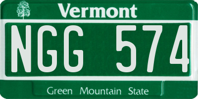 VT license plate NGG574
