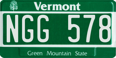 VT license plate NGG578