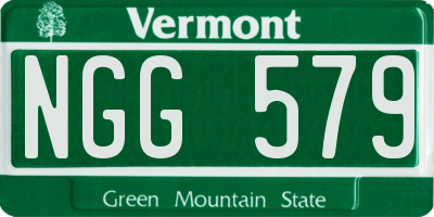 VT license plate NGG579